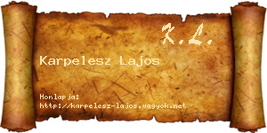 Karpelesz Lajos névjegykártya